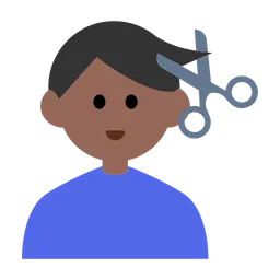Man Getting Haircut: Medium-Dark Skin Tone — Toss Face