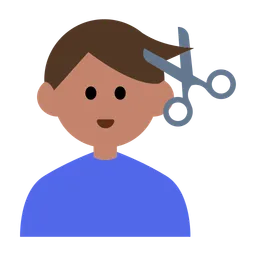 Man Getting Haircut: Medium Skin Tone — Toss Face