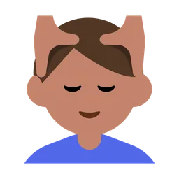 Man Getting Massage: Medium Skin Tone — Toss Face