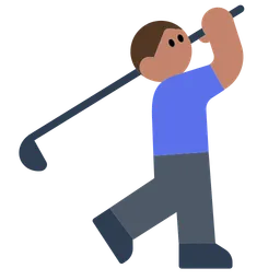 Man Golfing: Medium Skin Tone — Toss Face