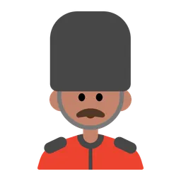 Man Guard: Medium Skin Tone — Toss Face