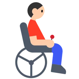 Man in Motorized Wheelchair: Light Skin Tone — Toss Face