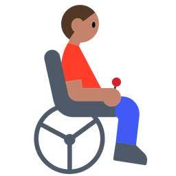 Man in Motorized Wheelchair: Medium Skin Tone — Toss Face