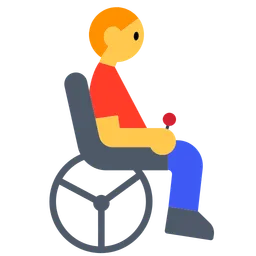 Man in Motorized Wheelchair — Toss Face