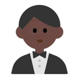 Man in Tuxedo: Dark Skin Tone — Toss Face