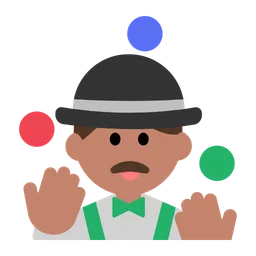Man Juggling: Medium Skin Tone — Toss Face