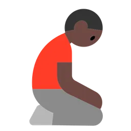 Man Kneeling: Dark Skin Tone — Toss Face