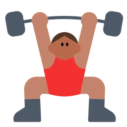 Man Lifting Weights: Medium Skin Tone — Toss Face