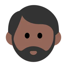 Man: Medium-Dark Skin Tone, Beard — Toss Face