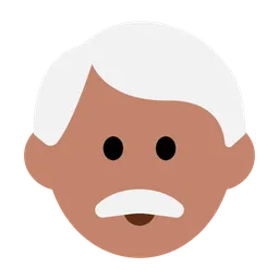Man: Medium Skin Tone, White Hair — Toss Face