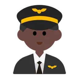 Man Pilot: Dark Skin Tone — Toss Face