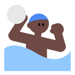 Man Playing Water Polo: Dark Skin Tone — Toss Face