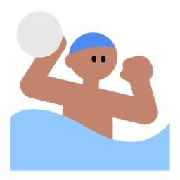 Man Playing Water Polo: Medium Skin Tone — Toss Face