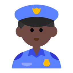 Man Police Officer: Dark Skin Tone — Toss Face