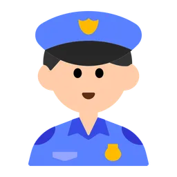 Man Police Officer: Light Skin Tone — Toss Face