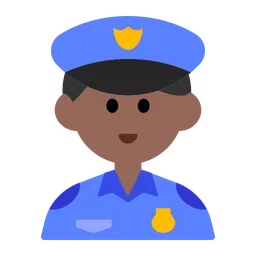 Man Police Officer: Medium-Dark Skin Tone — Toss Face