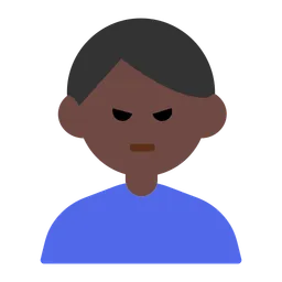 Man Pouting: Dark Skin Tone — Toss Face