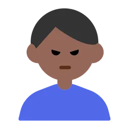 Man Pouting: Medium-Dark Skin Tone — Toss Face