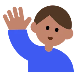 Man Raising Hand: Medium Skin Tone — Toss Face