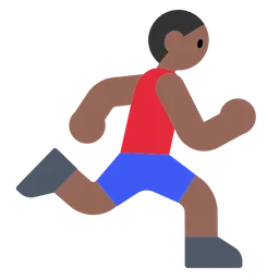 Man Running: Medium-Dark Skin Tone — Toss Face