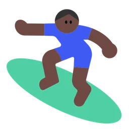 Man Surfing: Dark Skin Tone — Toss Face