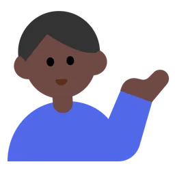 Man Tipping Hand: Dark Skin Tone — Toss Face