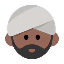 Man Wearing Turban: Medium-Dark Skin Tone — Toss Face