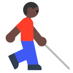 Man with White Cane: Dark Skin Tone — Toss Face