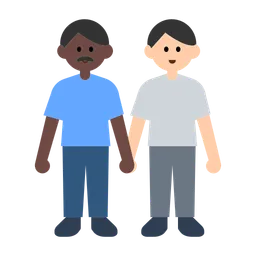 Men Holding Hands: Dark Skin Tone, Light Skin Tone — Toss Face