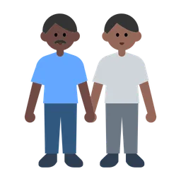 Men Holding Hands: Dark Skin Tone, Medium-Dark Skin Tone — Toss Face