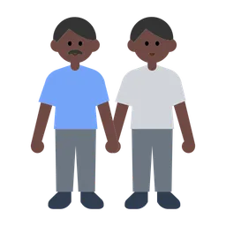 Men Holding Hands: Dark Skin Tone — Toss Face