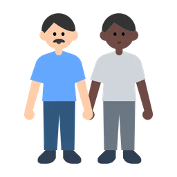 Men Holding Hands: Light Skin Tone, Dark Skin Tone — Toss Face