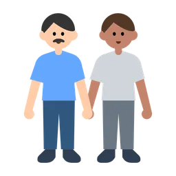 Men Holding Hands: Light Skin Tone, Medium Skin Tone — Toss Face