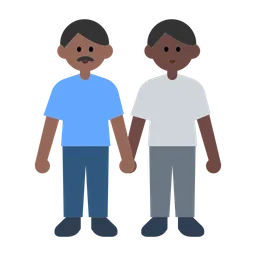 Men Holding Hands: Medium-Dark Skin Tone, Dark Skin Tone — Toss Face