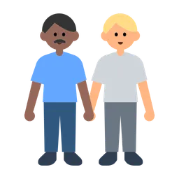 Men Holding Hands: Medium-Dark Skin Tone, Medium-Light Skin Tone — Toss Face