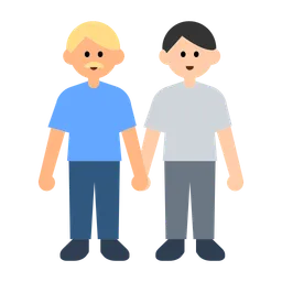 Men Holding Hands: Medium-Light Skin Tone, Light Skin Tone — Toss Face