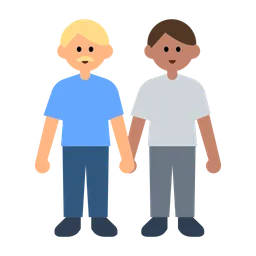 Men Holding Hands: Medium-Light Skin Tone, Medium Skin Tone — Toss Face
