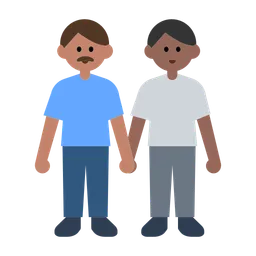 Men Holding Hands: Medium Skin Tone, Medium-Dark Skin Tone — Toss Face