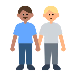 Men Holding Hands: Medium Skin Tone, Medium-Light Skin Tone — Toss Face
