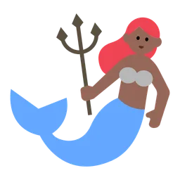 Mermaid: Medium-Dark Skin Tone — Toss Face