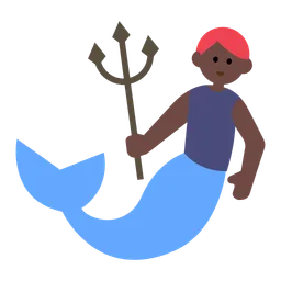 Merperson: Dark Skin Tone — Toss Face