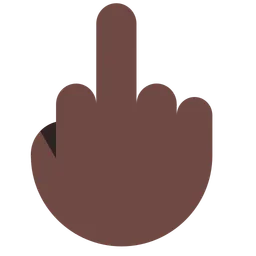 Middle Finger: Dark Skin Tone — Toss Face