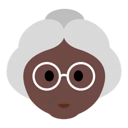 Old Woman: Dark Skin Tone — Toss Face