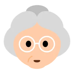 Old Woman: Light Skin Tone — Toss Face