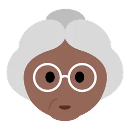 Old Woman: Medium-Dark Skin Tone — Toss Face