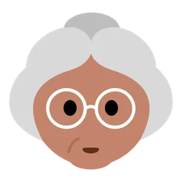 Old Woman: Medium Skin Tone — Toss Face