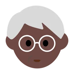 Older Person: Dark Skin Tone — Toss Face