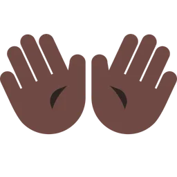 Open Hands: Dark Skin Tone — Toss Face