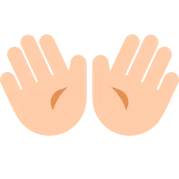 Open Hands: Light Skin Tone — Toss Face