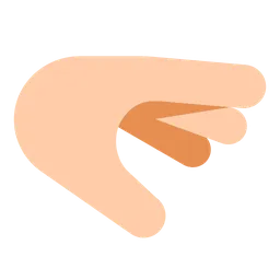 Palm Down Hand: Light Skin Tone — Toss Face